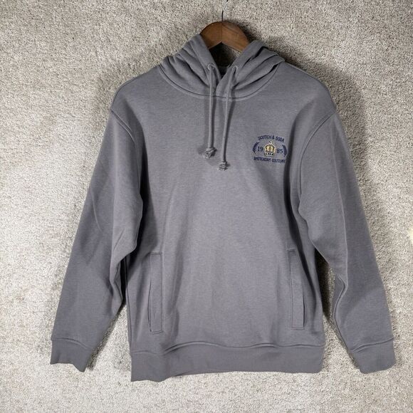 Scotch & Soda Relaxed Fit Graphic Hoodie NWT Men's Small Aspahlt Gray Sweatshirt - Picture 4 of 13